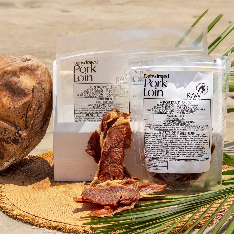 Dehydrated Pork Loin | Raw Instincts | USA-Sourced, Small Batch Treat for Cats & Dogs